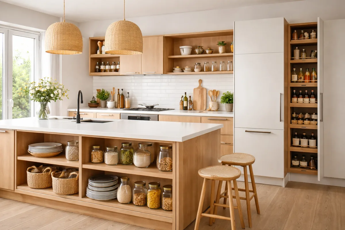 Comment organiser l'espace de rangement dans une cuisine ouverte